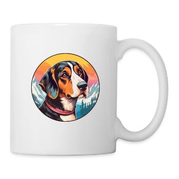 Chien chien allemand race dessin animé Kawaii aquarelle - Mug blanc - blanc - Droite