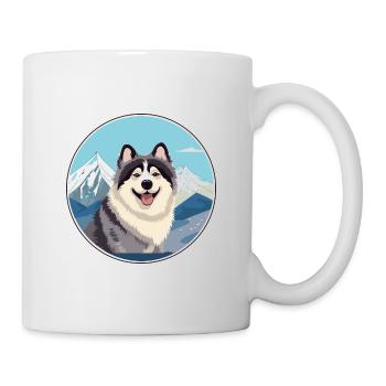 Hokkaido Dog Breed Cartoon Kawaii Watercolor - Mug - white - Right