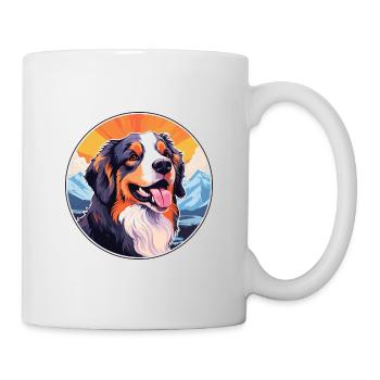 Hovawart chien race dessin animé Kawaii aquarelle - Mug blanc - blanc - Droite