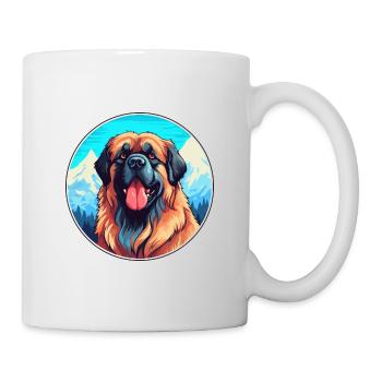 Leonberger Dog Breed Cartoon Kawaii Watercolor - Mug - white - Right