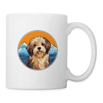 Lowchen Little Lion Dog Breed Cartoon Kawaii Water - Mug - white - Right