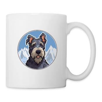 Kerry Blue Terrier Dog Breed Cartoon Kawaii Waterc - Mug - white - Right