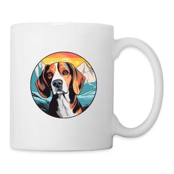 Kerry Beagle chien race dessin animé Kawaii aquarelle - Mug blanc - blanc - Droite