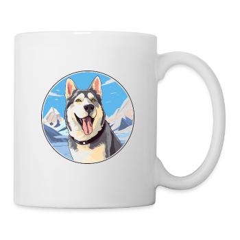 Labrador Husky Hunderasse Cartoon Kawaii Aquarell - Tasse - Weiß - Rechts