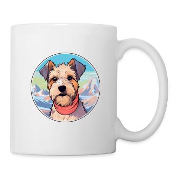 Lucas Terrier Hunderasse Cartoon Kawaii Aquarell - Tasse - Weiß - Rechts