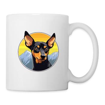 Manchester Terrier Dog Breed Cartoon Kawaii Waterc - Mug - white - Right