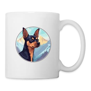 Miniatur Pinscher Hunderasse Cartoon Kawaii Waterc - Tasse - Weiß - Rechts