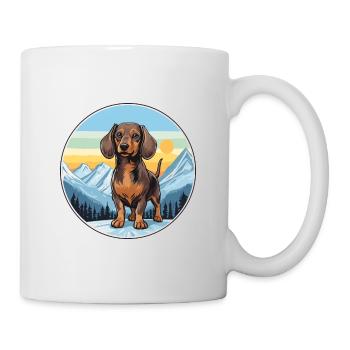 Miniatur Dackel Hunderasse Cartoon Kawaii Wasser - Tasse - Weiß - Rechts