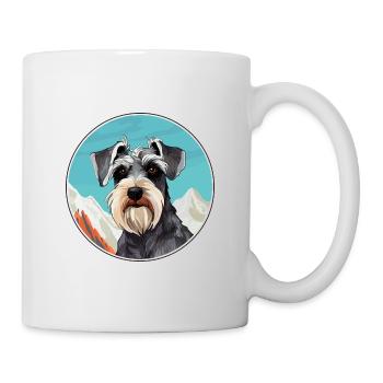 Mittelschnauzer Hunderasse Cartoon Kawaii Watercolo - Tasse - Weiß - Rechts