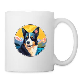 Norrbottenspets Hunderasse Cartoon Kawaii Watercolo - Tasse - Weiß - Rechts