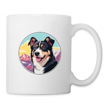 Lapponian Herder Dog Breed Cartoon Kawaii Watercol - Mug - white - Right