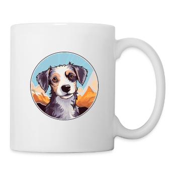Majorque Ratter chien race dessin animé Kawaii aquarelle - Mug blanc - blanc - Droite