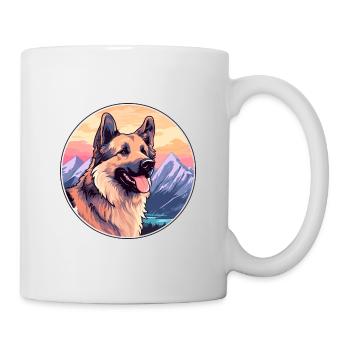 Majorca Shepherd Dog Breed Cartoon Kawaii Watercol - Mug - white - Right