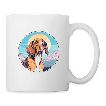 Majestic Tree Hound Dog Breed Cartoon Kawaii Water - Mug - white - Right