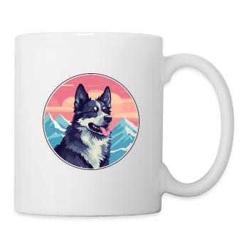 Mudi Hunderasse Cartoon Kawaii Aquarell - Tasse - Weiß - Rechts