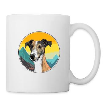 Lurcher Dog Breed Cartoon Kawaii Watercolor - Mug - white - Right