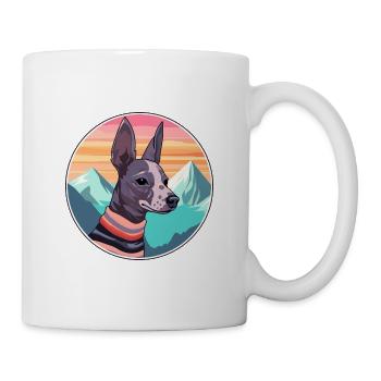 Mexikanische haarlose Hunderasse Cartoon Kawaii Watercol - Tasse - Weiß - Rechts