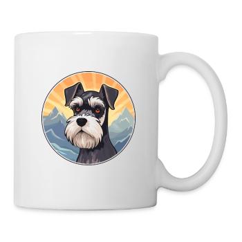 Miniature Schnauzer chien race dessin animé Kawaii eau - Mug blanc - blanc - Droite