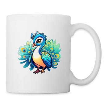 Peacock Bird Drawing - Mug - white - Right