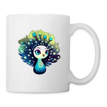 Peacock Bird Drawing - Mug - white - Right