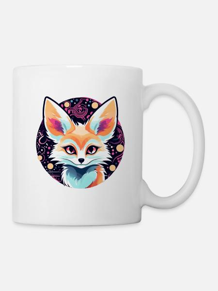 Wüstenfuchs Fennek Zeichnung - Tasse - Weiß