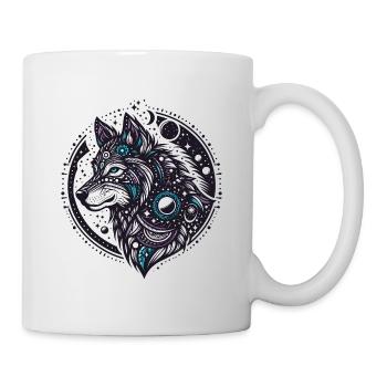 LOUP, COSMIQUE, UNIVERS, PLANÈTE, ÉTOILES, GALAXIE, MONDE - Mug blanc - blanc - Droite