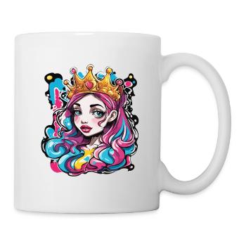 Prinzessin / Frau / Mädchen / Dame / Comic - Tasse - Weiß - Rechts