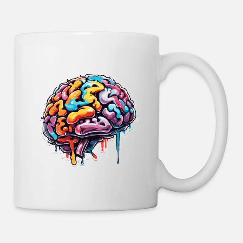 Gehirn / Wissen / Intelligenz / klug / Denken - Tasse - Weiß