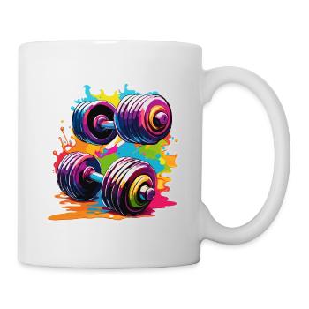Haltères / Poids / Sports / Musculation / Entraînement - Mug blanc - blanc - Droite
