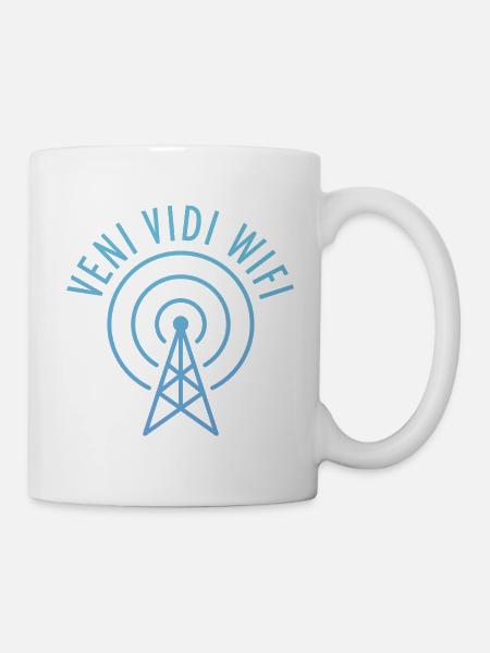 Veni Vidi Wifi (tower) - Mug - white