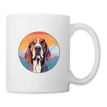 Norwegian Hound Dog Breed Cartoon Kawaii Watercolo - Mug - white - Right