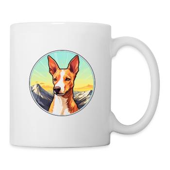 Podenco Canario Dog Breed Cartoon Kawaii Watercolo - Mug - white - Right