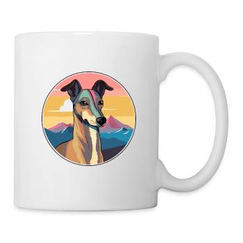 Polnische Windhund-Hunderasse Karikatur Kawaii Watercol - Tasse - Weiß - Rechts