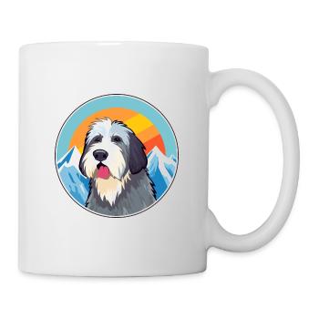 Picardy Sheepdog Dog Breed Cartoon Kawaii Watercol - Mug - white - Right