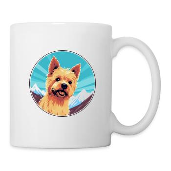 Norwich Terrier Hunderasse Cartoon Kawaii Watercolo - Tasse - Weiß - Rechts