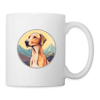 Vieux lévrier croate race de chien dessin animé Kawaii W - Mug blanc - blanc - Droite
