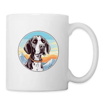 Vieux danois Pointer chien race Cartoon Kawaii Waterc - Mug blanc - blanc - Droite