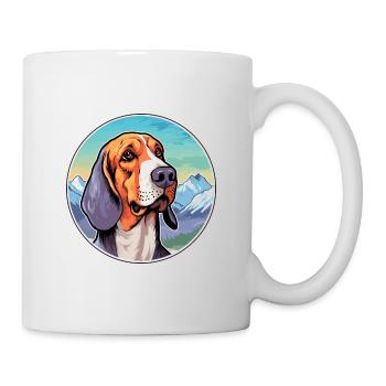 Norwegian Hound Dunker Dog Breed Cartoon Kawaii Wa - Mug - white - Right