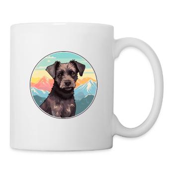 Patterdale Terrier Dog Breed Cartoon Kawaii Waterc - Mug - white - Right