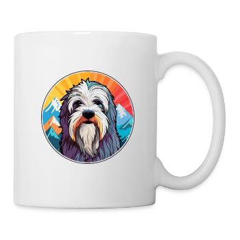 Polish Lowland Sheepdog Dog Breed Cartoon Kawaii W - Mug - white - Right