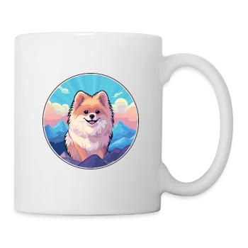 Pomeranian Spitz Dog Breed Cartoon Kawaii Watercol - Mug - white - Right