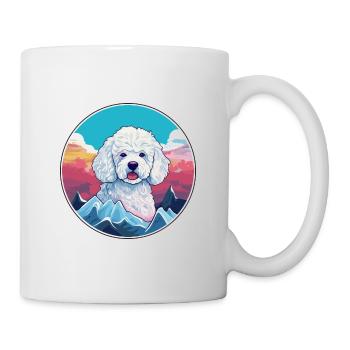 Caniche chien race dessin animé Kawaii aquarelle - Mug blanc - blanc - Droite