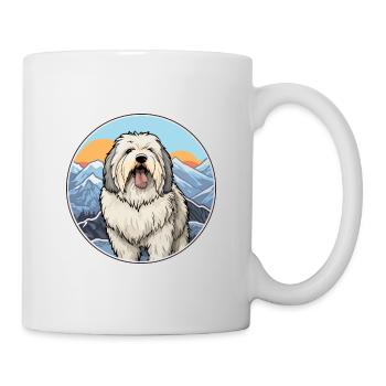 Alter englischer Schäferhund Hunderasse Cartoon Kawaii Wate - Tasse - Weiß - Rechts