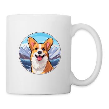 Pembroke Welsh Corgi chien race Cartoon Kawaii Wate - Mug blanc - blanc - Droite