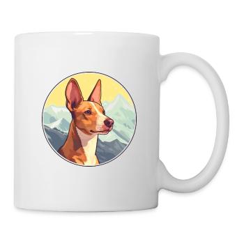 Podenco Ibicenco Race De Chien Cartoon Kawaii Watercol - Mug blanc - blanc - Droite