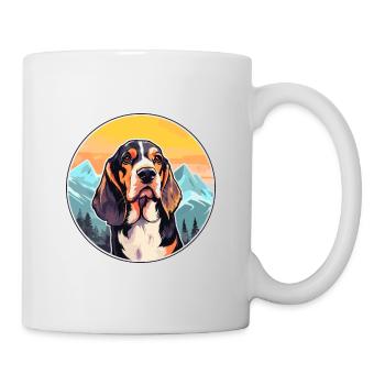 Polish Hound Dog Breed Cartoon Kawaii Watercolor - Mug - white - Right
