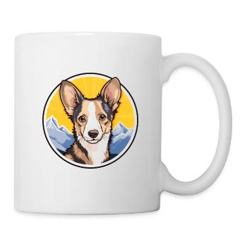 Portugiesische Podengo-Hunderasse Cartoon Kawaii Waterc - Tasse - Weiß - Rechts