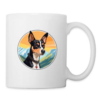Rat Terrier Dog Breed Cartoon Kawaii Watercolor - Mug - white - Right