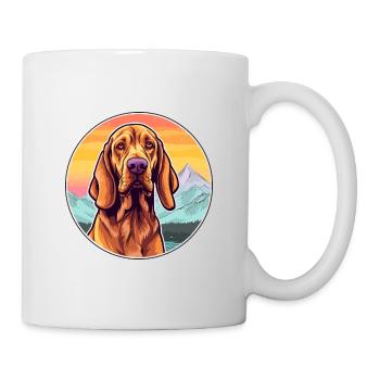 Redbone Coonhound chien race dessin animé Kawaii Waterco - Mug blanc - blanc - Droite