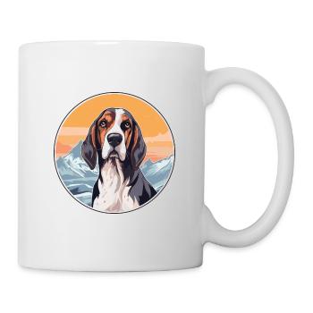 Chien courant russe race Cartoon Kawaii aquarelle - Mug blanc - blanc - Droite